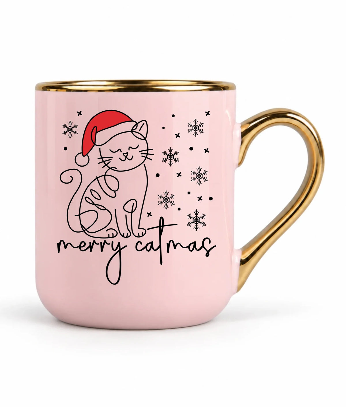 Kubek elegant świąteczny - prezent dla kociary - Merry catmas BN151