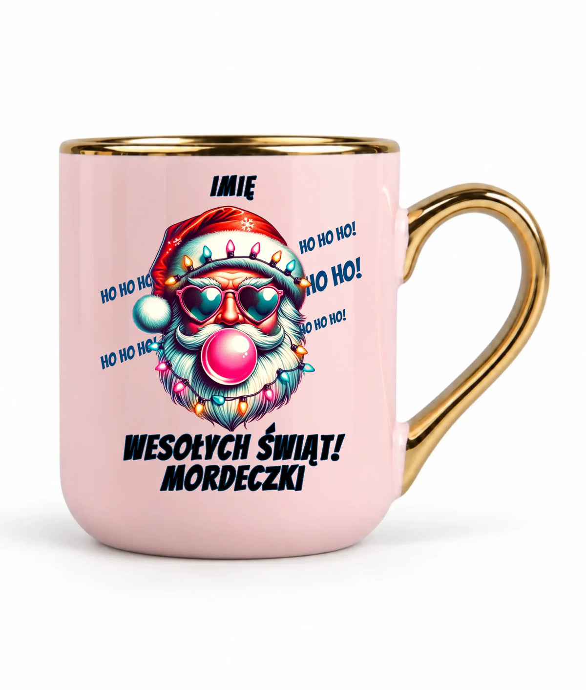 Kubek elegant świąteczny - Mikołaj Wesołych Świąt Mordeczki - personalizowany BN17