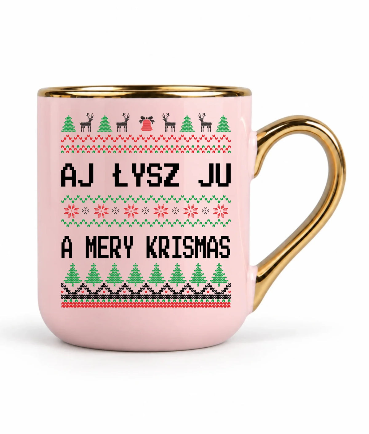 Kubek elegant świąteczny - Aj łysz ju a mery krismas BN12