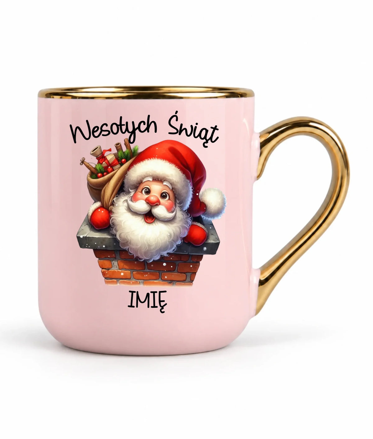 Kubek elegant świąteczny - prezent na Mikołajki Mikołaj - personalizowany BN08