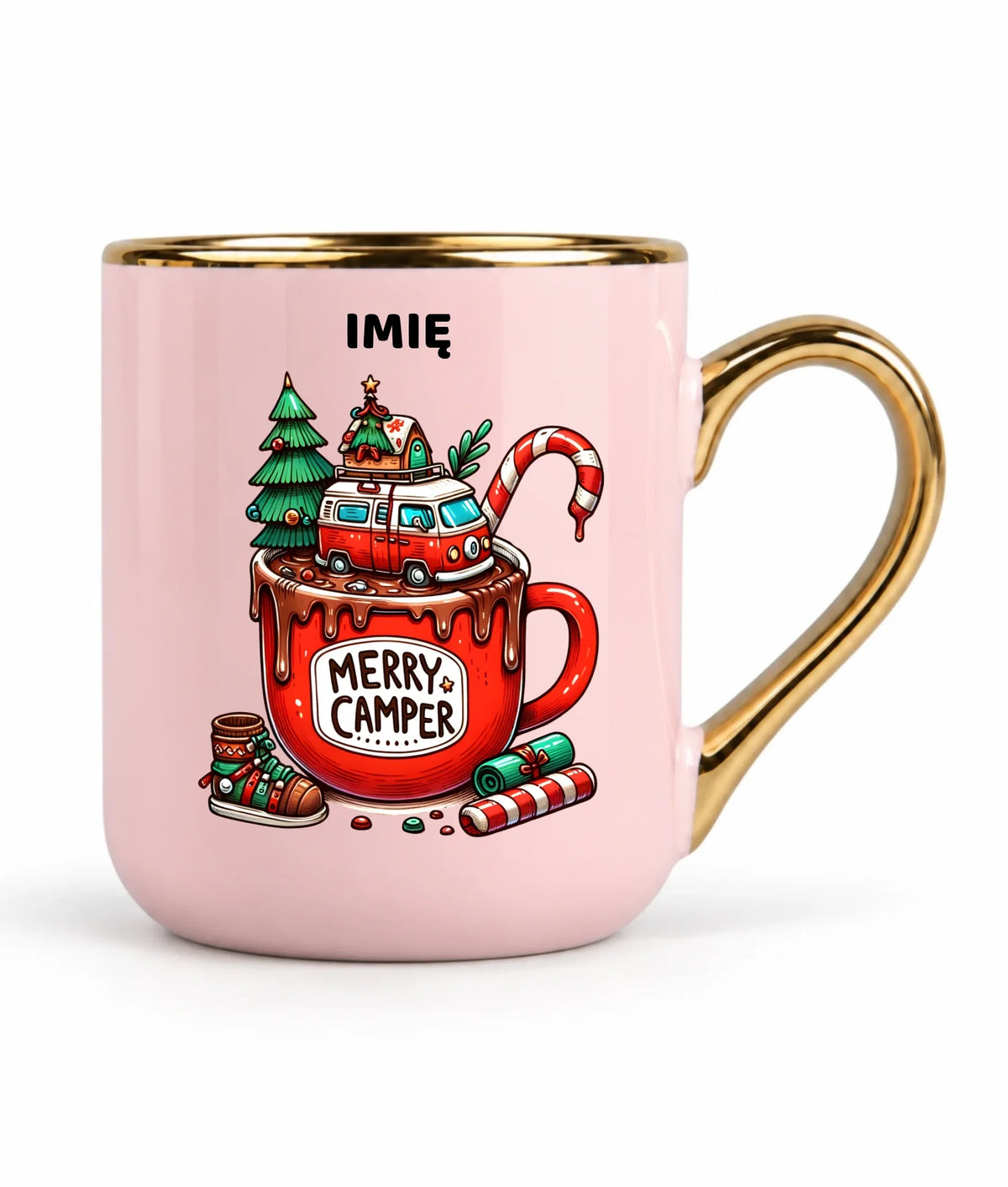 Kubek elegant świąteczny - Kamper Merry Camper - personalizowany BN43