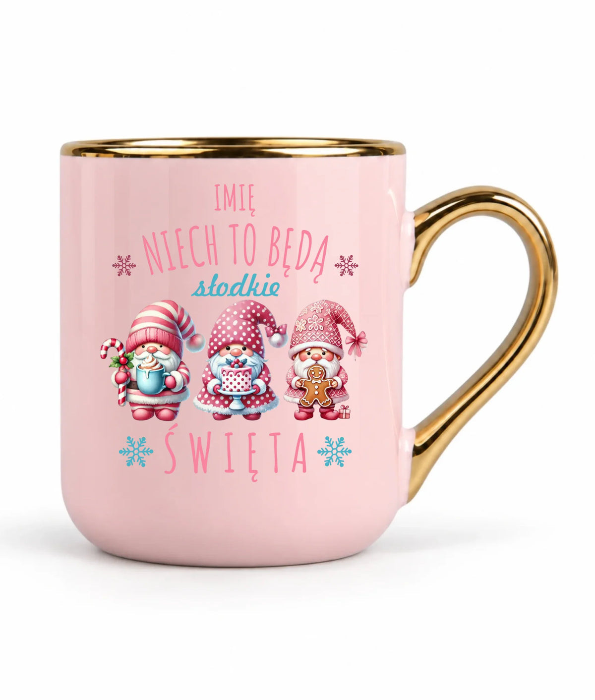 Kubek elegant świąteczny - Skrzaty Słodkie Święta - personalizowany BN57