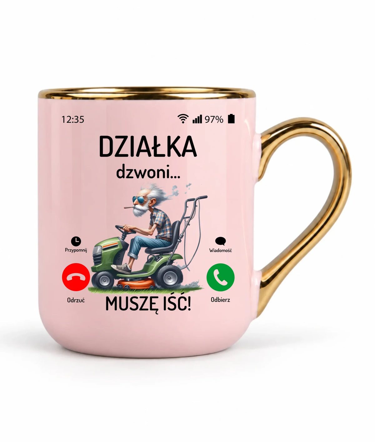 Kubek elegant dla dziadka - Działka dzwoni muszę iść D35