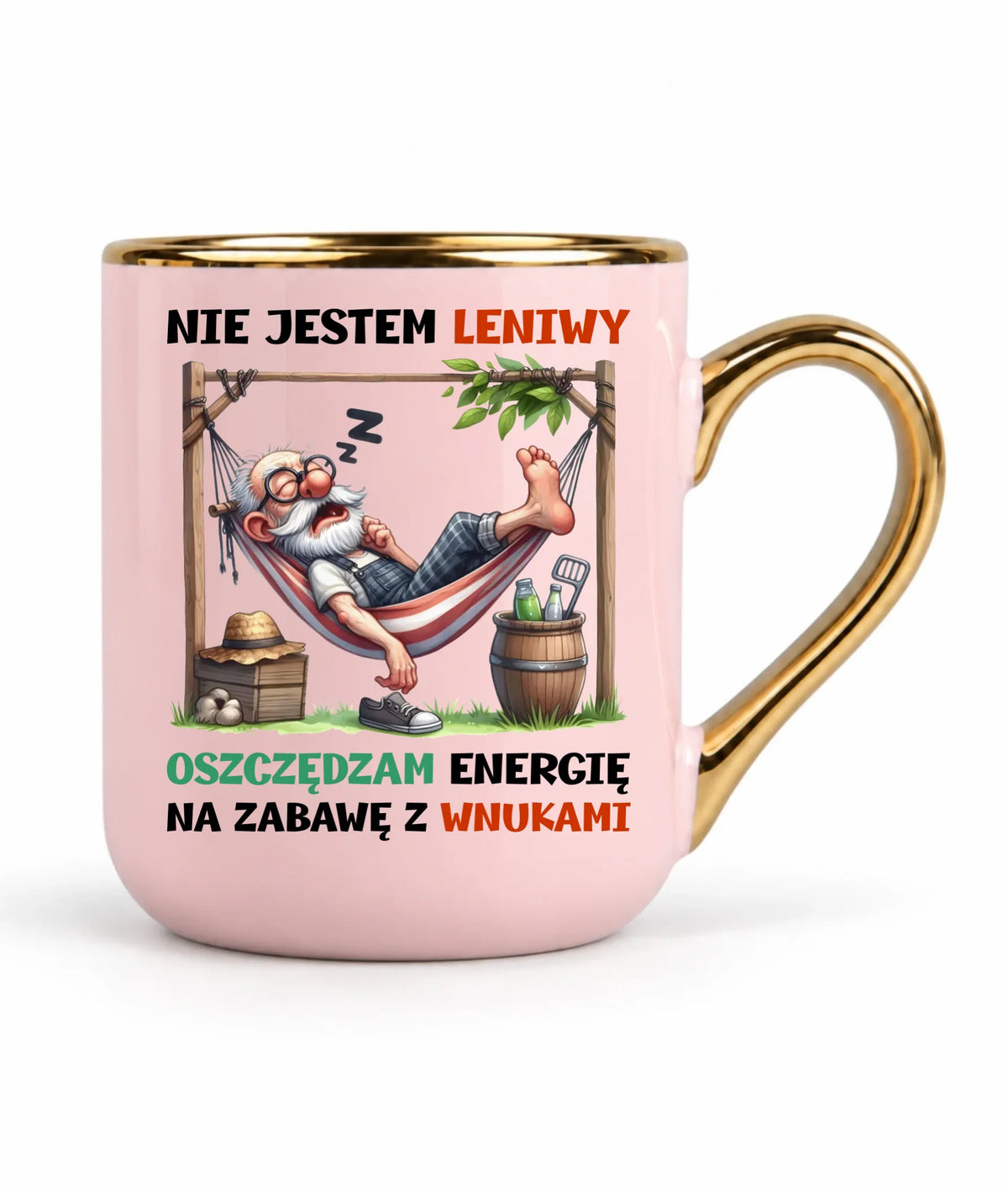 Kubek elegant dla dziadka - Nie jestem leniwy oszczędzam energię D39