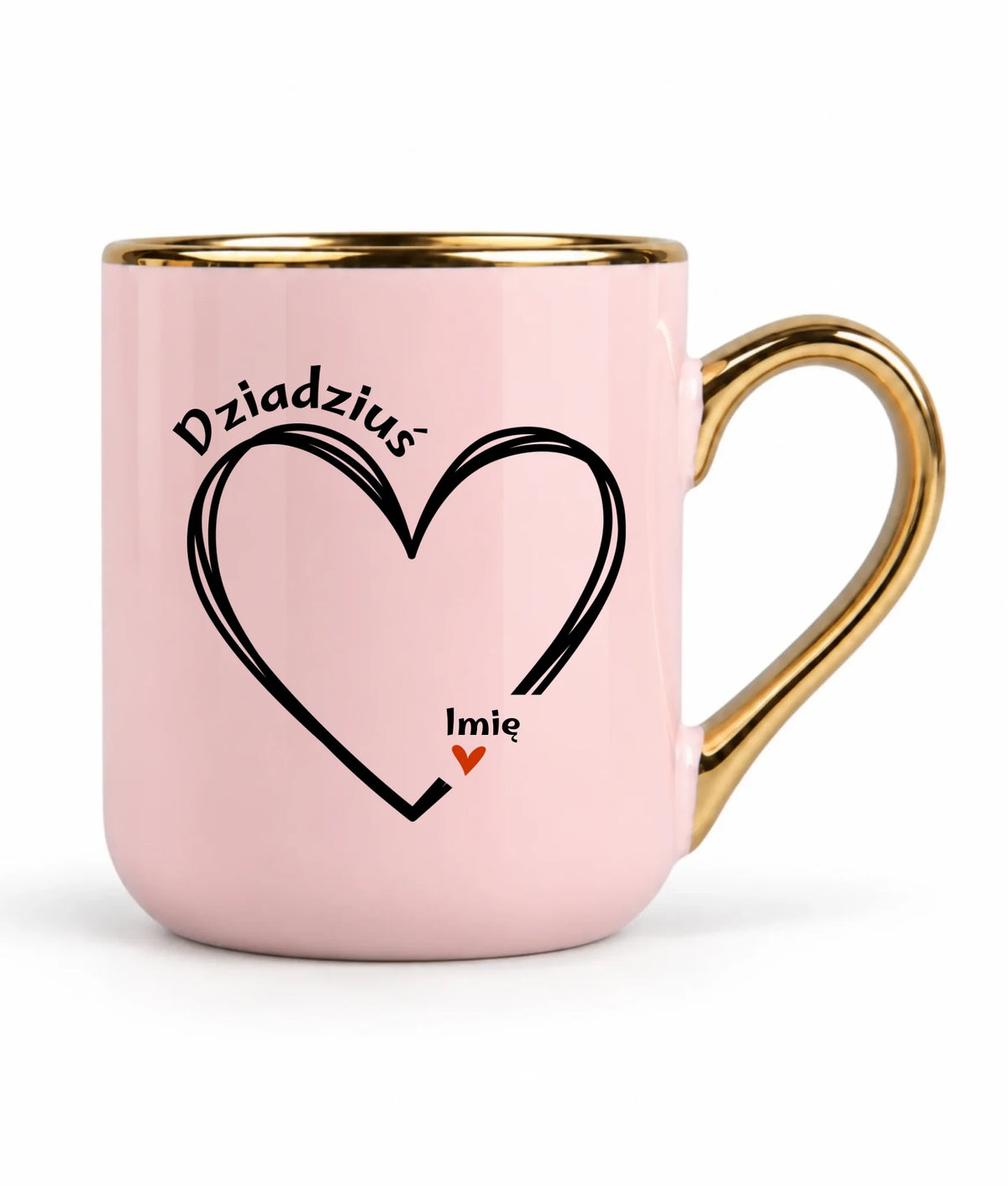 Kubek elegant dla dziadka - Serce z imionami wnuków 1-7 - personalizowany D26