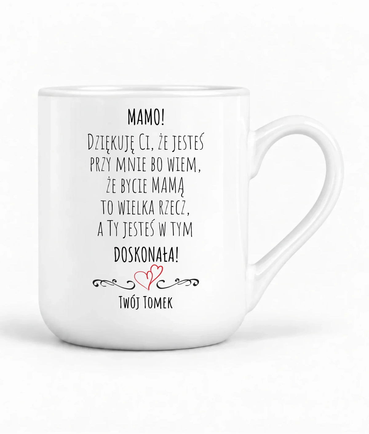 Kubek elegant dla mamy z podziękowaniem - Mamo jesteś doskonała - personalizowany DM10