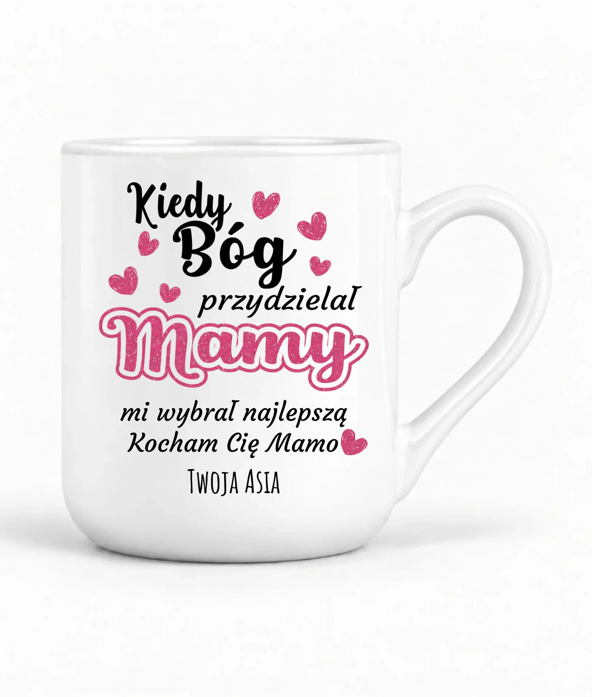 Kubek elegant dla mamy - Kiedy Bóg przydzielał mamy - personalizowany DM01