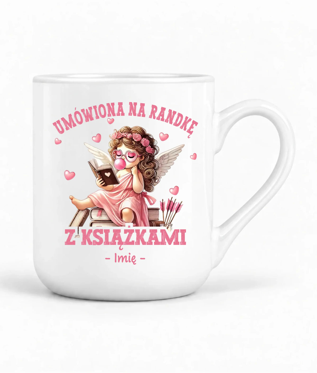 Kubek elegant dla czytelniczki – Umówiona na randkę z książkami - personalizowany W19