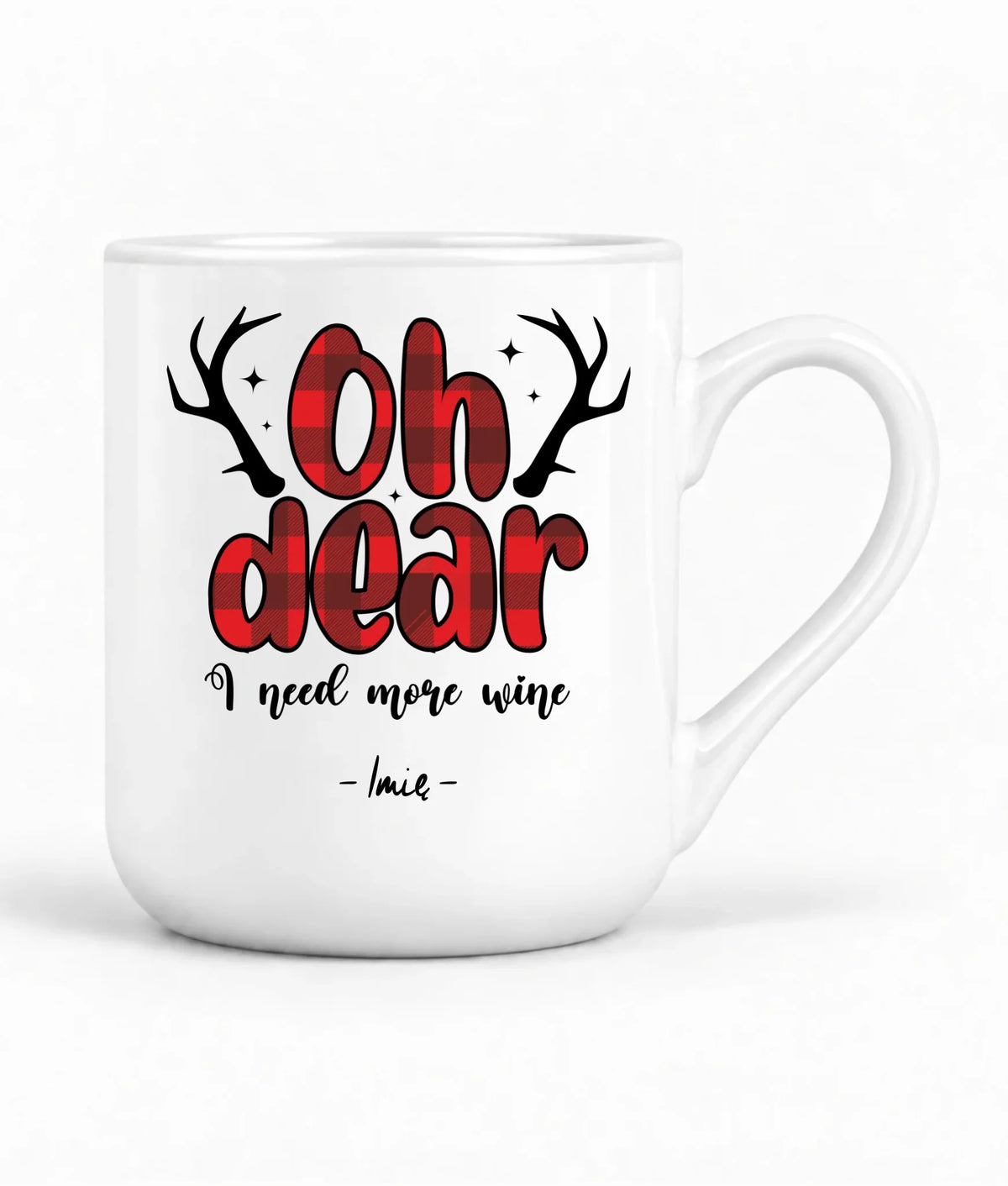 Kubek elegant świąteczny - Oh dear I need more wine - personalizowany BN63