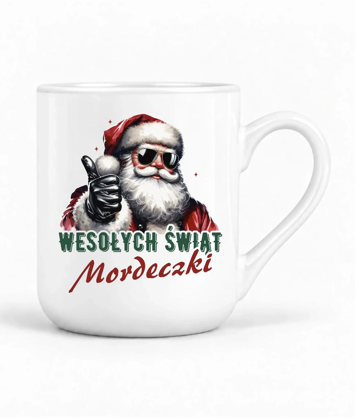 Kubek elegant świąteczny - Mikołaj Wesołych Świąt mordeczki BN65