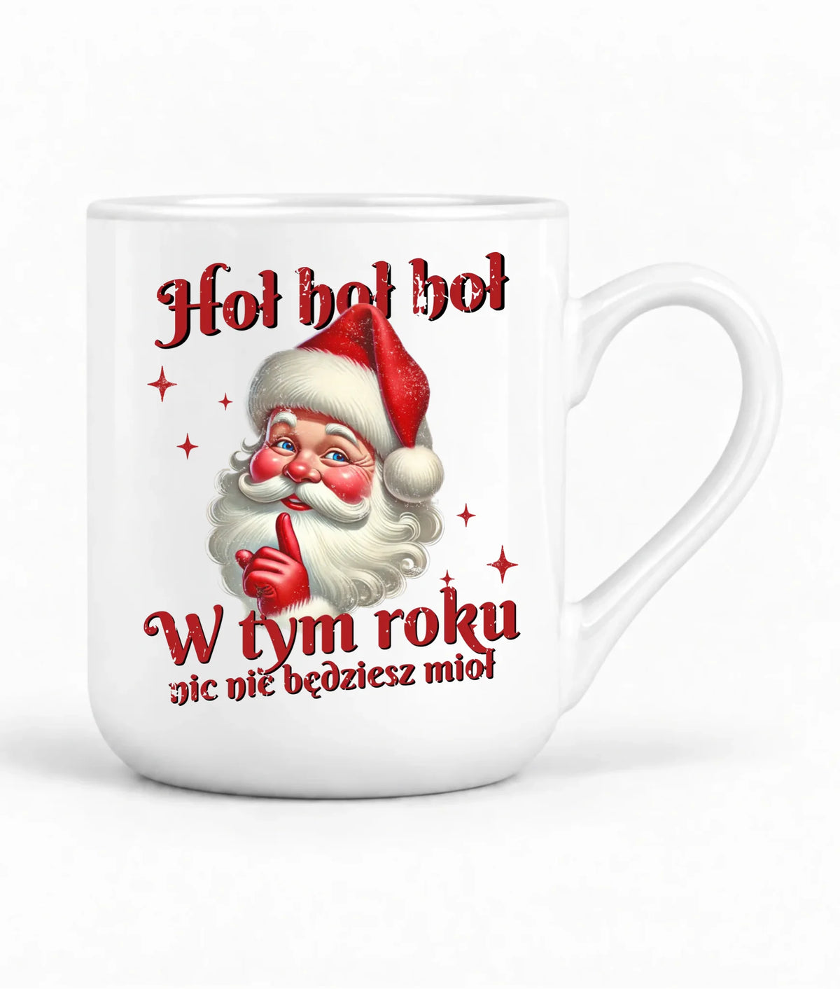 Kubek elegant świąteczny - Mikołaj Hoł hoł nic nie będziesz mioł BN66