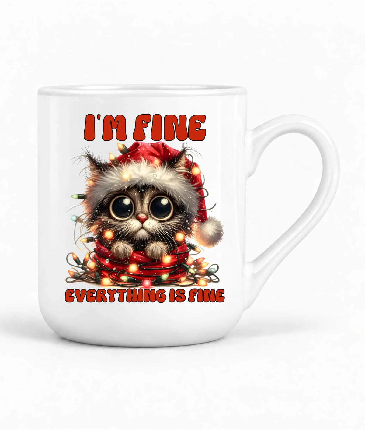 Kubek elegant świąteczny - Kotek I'm fine everything is fine BN67