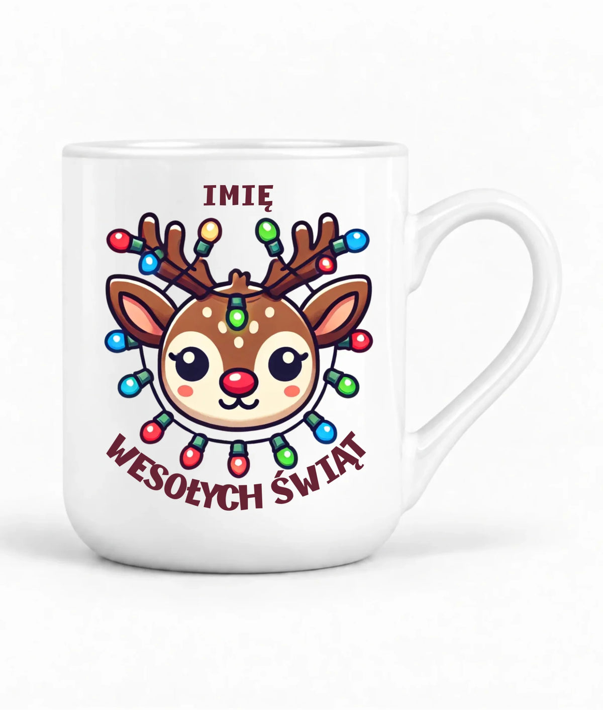 Kubek elegant świąteczny - Renifer Wesołych Świąt - personalizowana BN72
