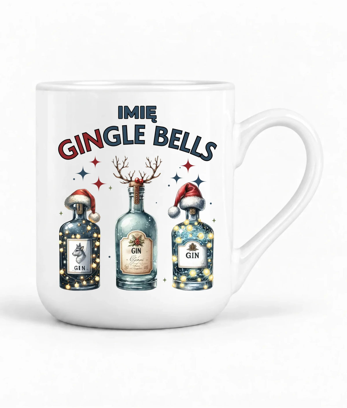 Kubek elegant świąteczny - Gin Gingle bells - personalizowany BN68