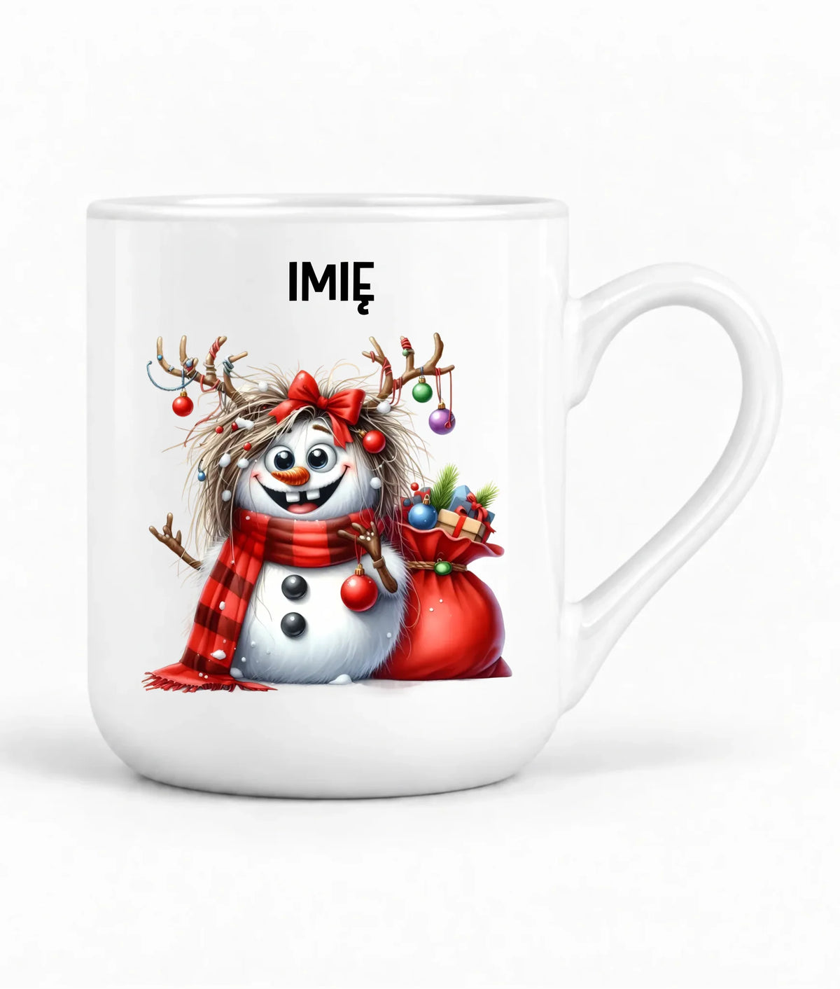 Kubek elegant świąteczny - Bałwanek - personalizowany BN70