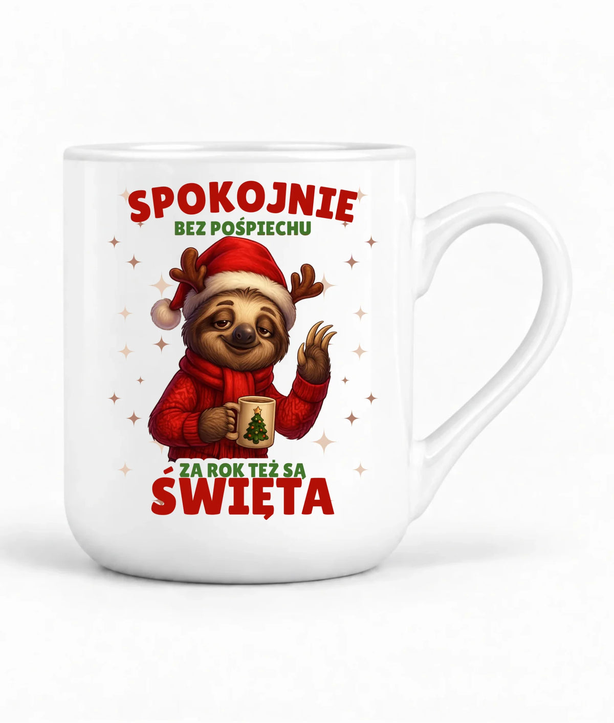 Kubek elegant świąteczny - Leniwiec Za rok też są święta BN92