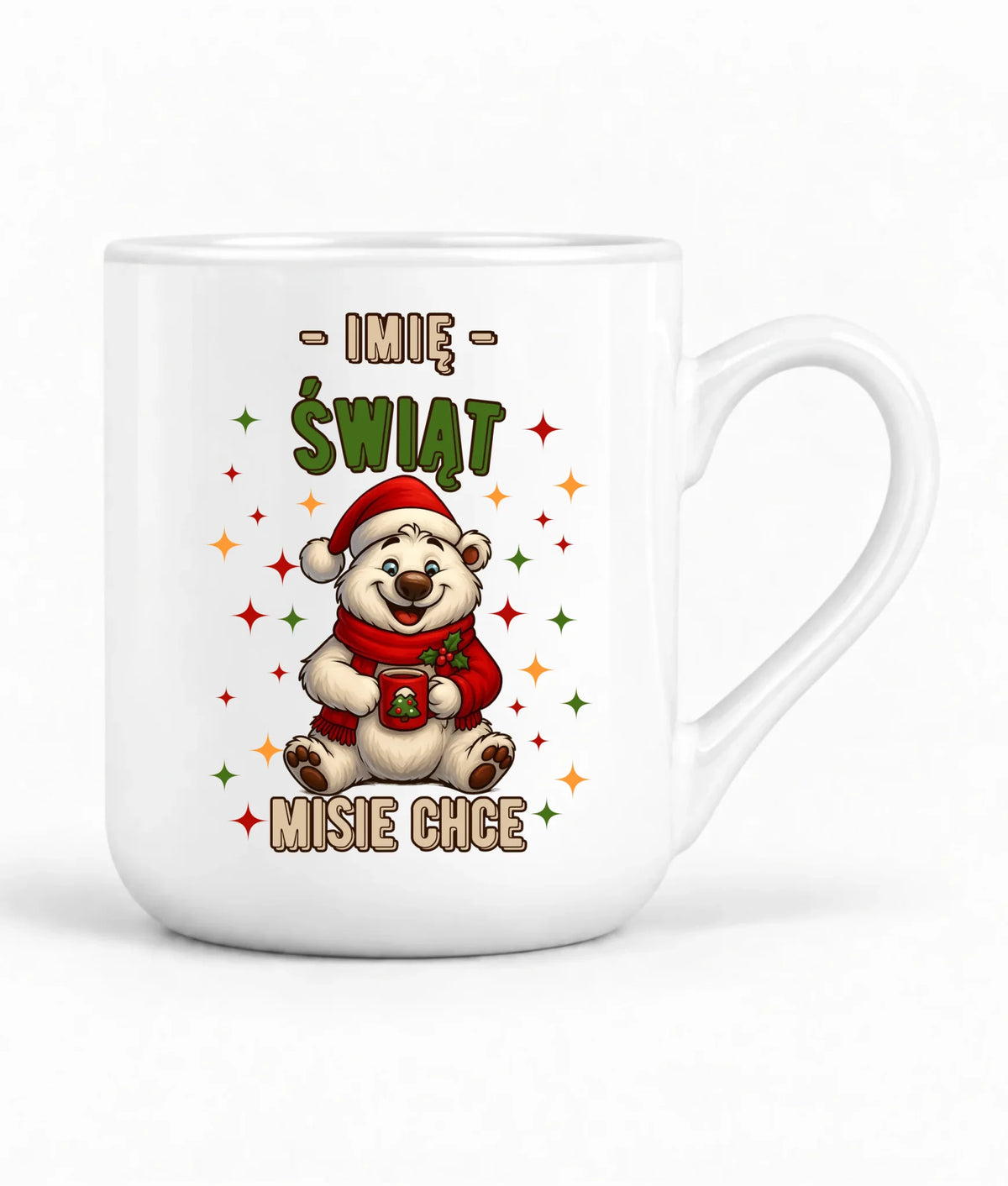 Kubek elegant świąteczny - Misiek Świąt misie chce - personalizowany BN86