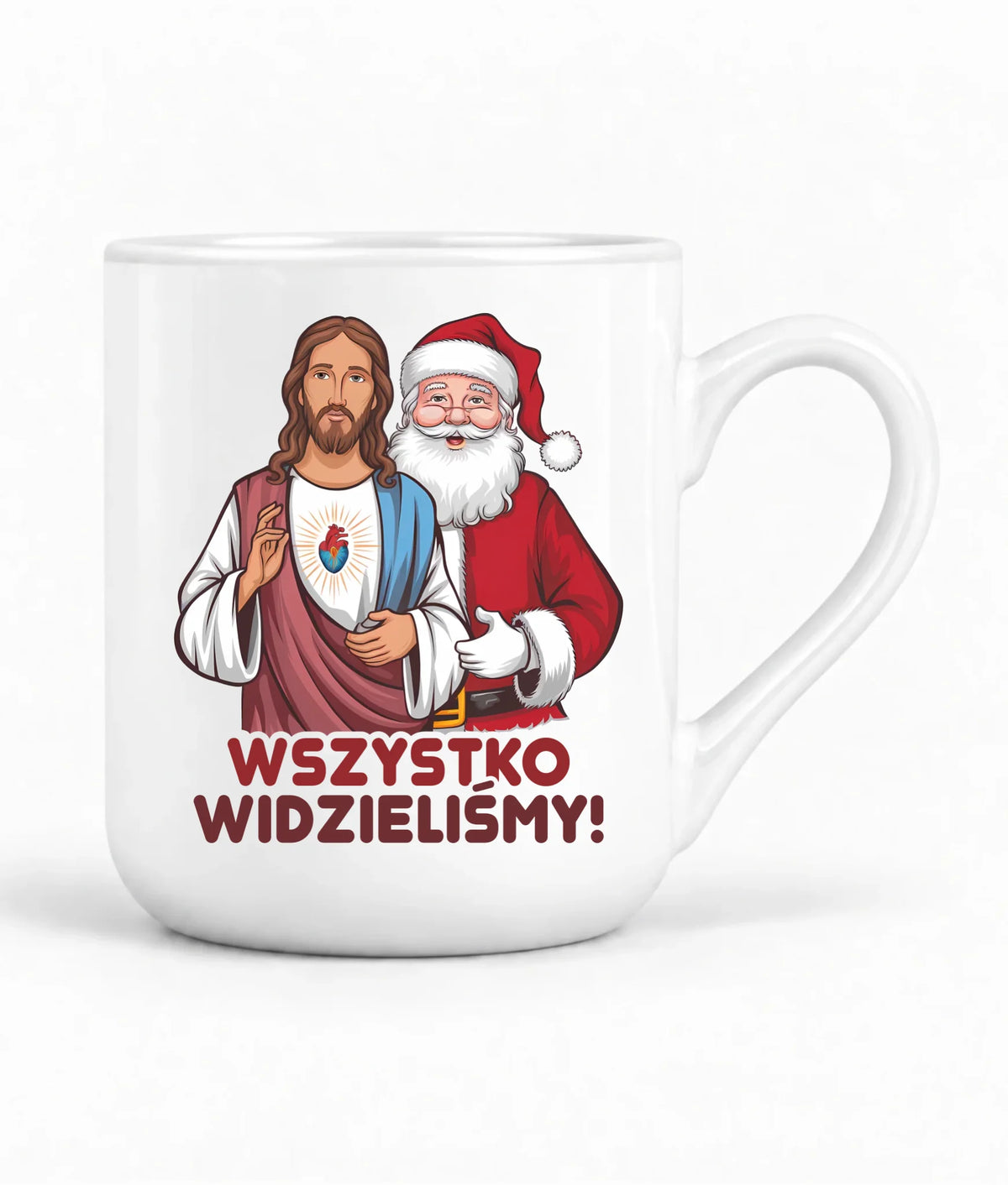 Kubek elegant świąteczny - Jezus i Mikołaj Wszystko widzieliśmy BN89