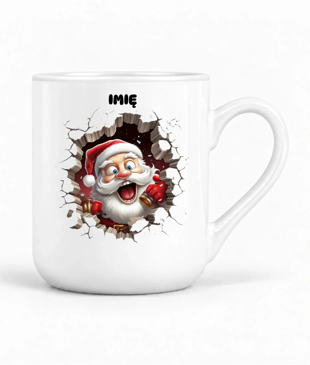 Kubek elegant świąteczny - Mikołaj 3D - personalizowany BN85