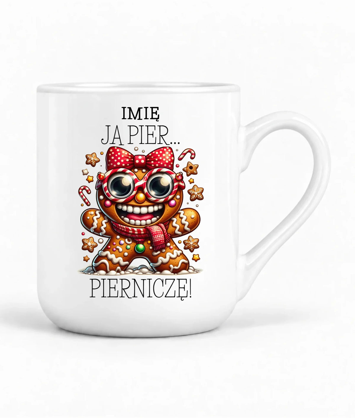 Kubek elegant świąteczny - Babeczka Ja pierniczę - personalizowany BN95