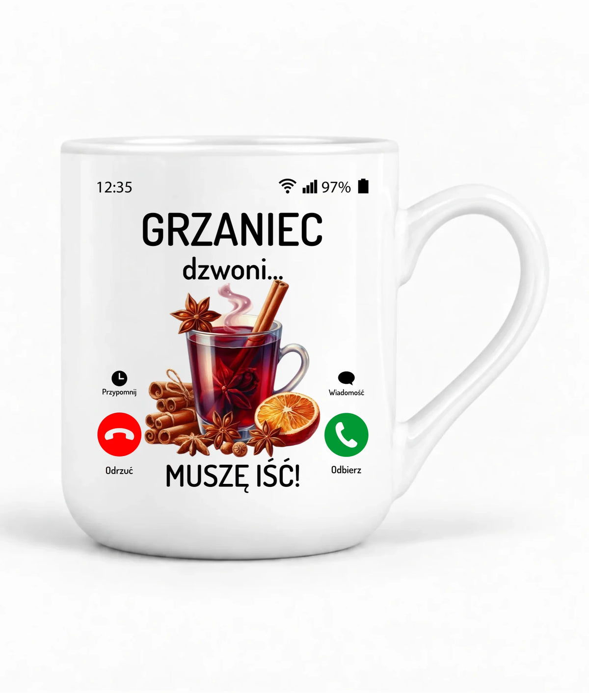 Kubek elegant świąteczny - Grzaniec dzwoni, muszę iść BN127
