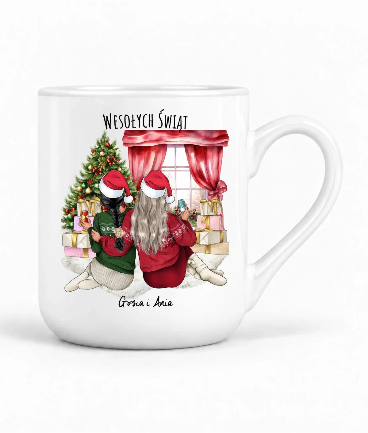 Kubek elegant świąteczny - prezent dla przyjaciółki - 2-4 przyjaciółek - personalizowany PR06
