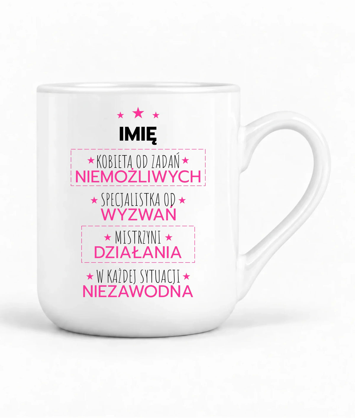 Kubek elegant - Kobieta od zadań niemożliwych - personalizowany DZ19