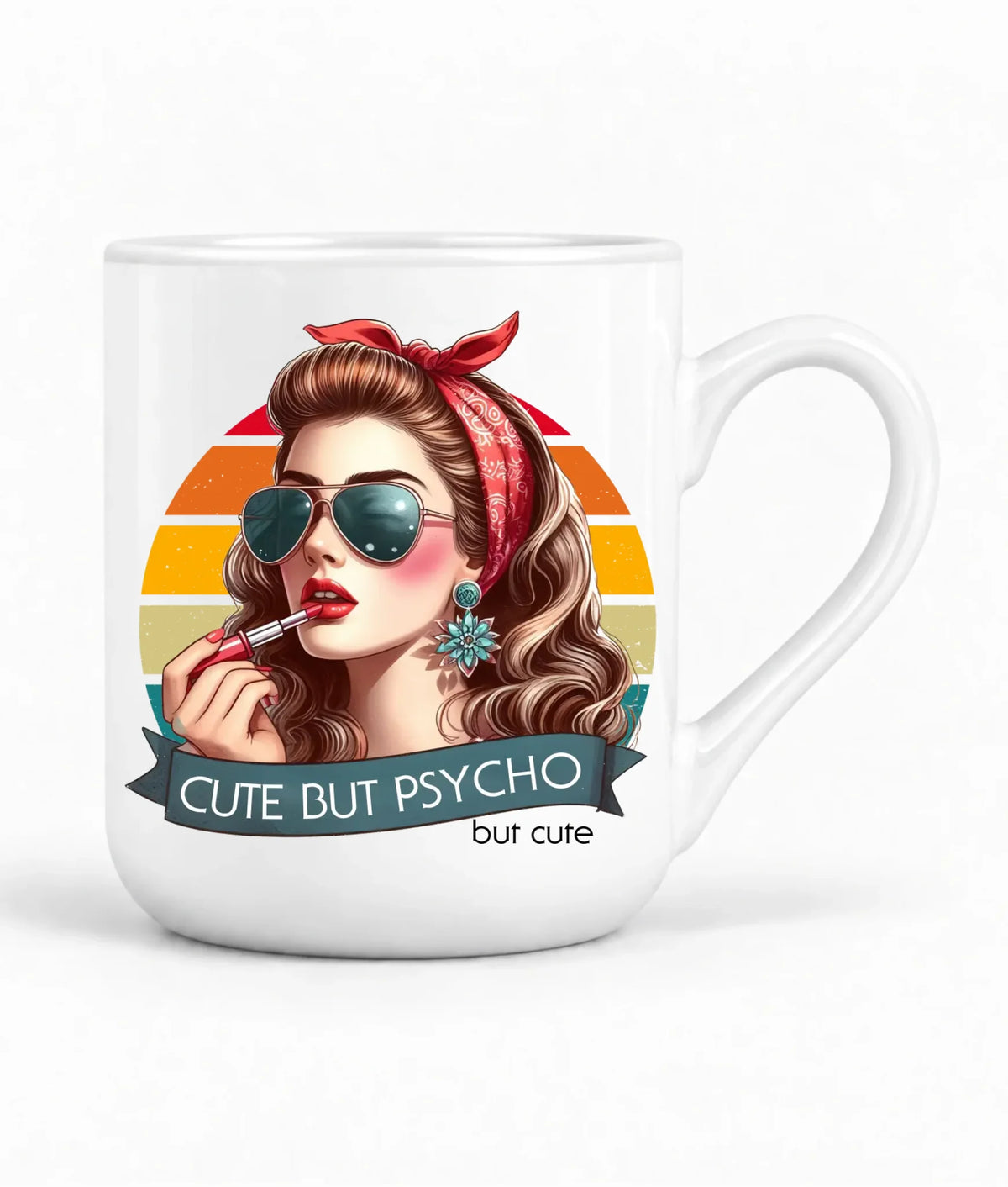 Kubek elegant – Cute but psycho - w stylu retro DZ09