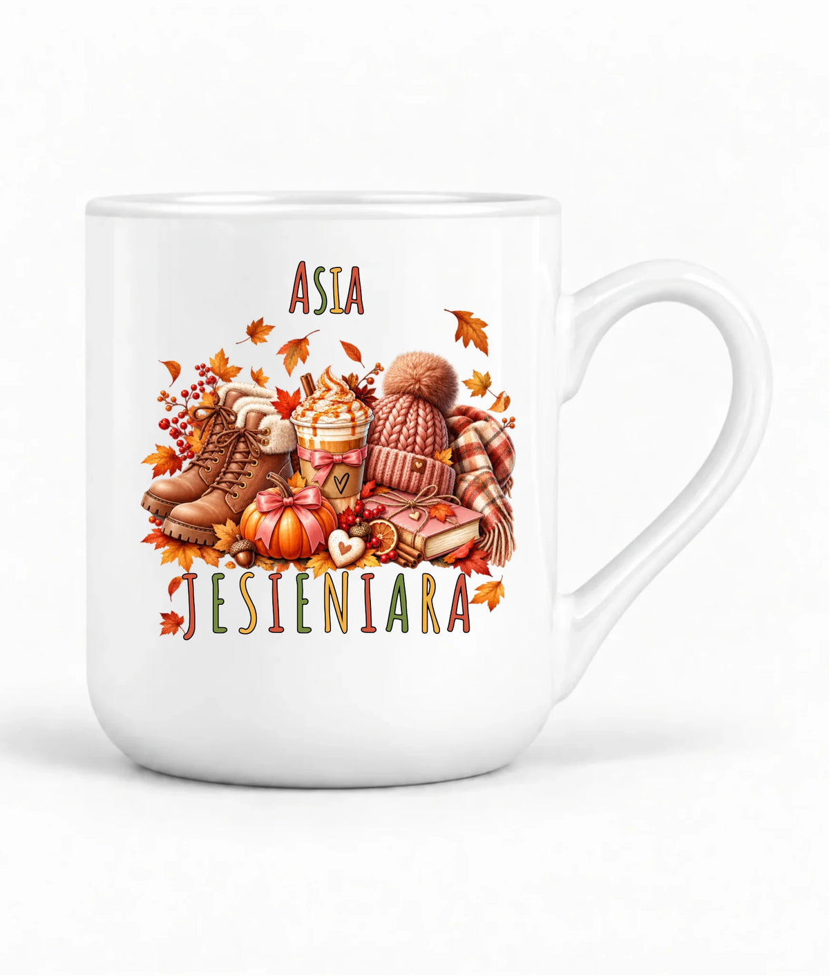 Kubek elegant jesienny z imieniem - Jesieniara