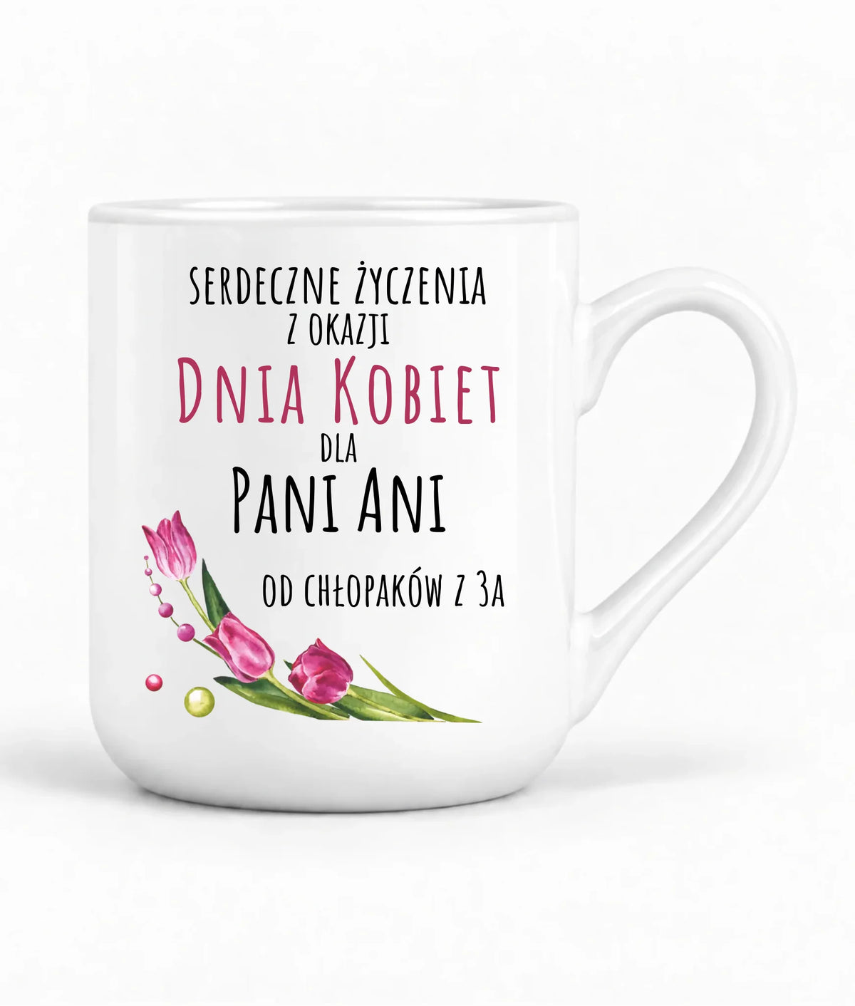 Kubek elegant na Dzień Kobiet - Serdeczne życzenia - personalizowany DK01