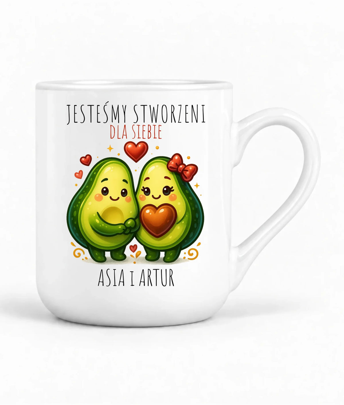 Kubek elegant dla par - Awokado Stworzeni dla siebie - personalizowany W91