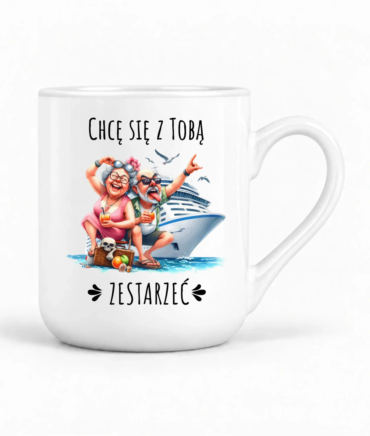 Kubek elegant dla par - Chcę się z Tobą zestarzeć W80