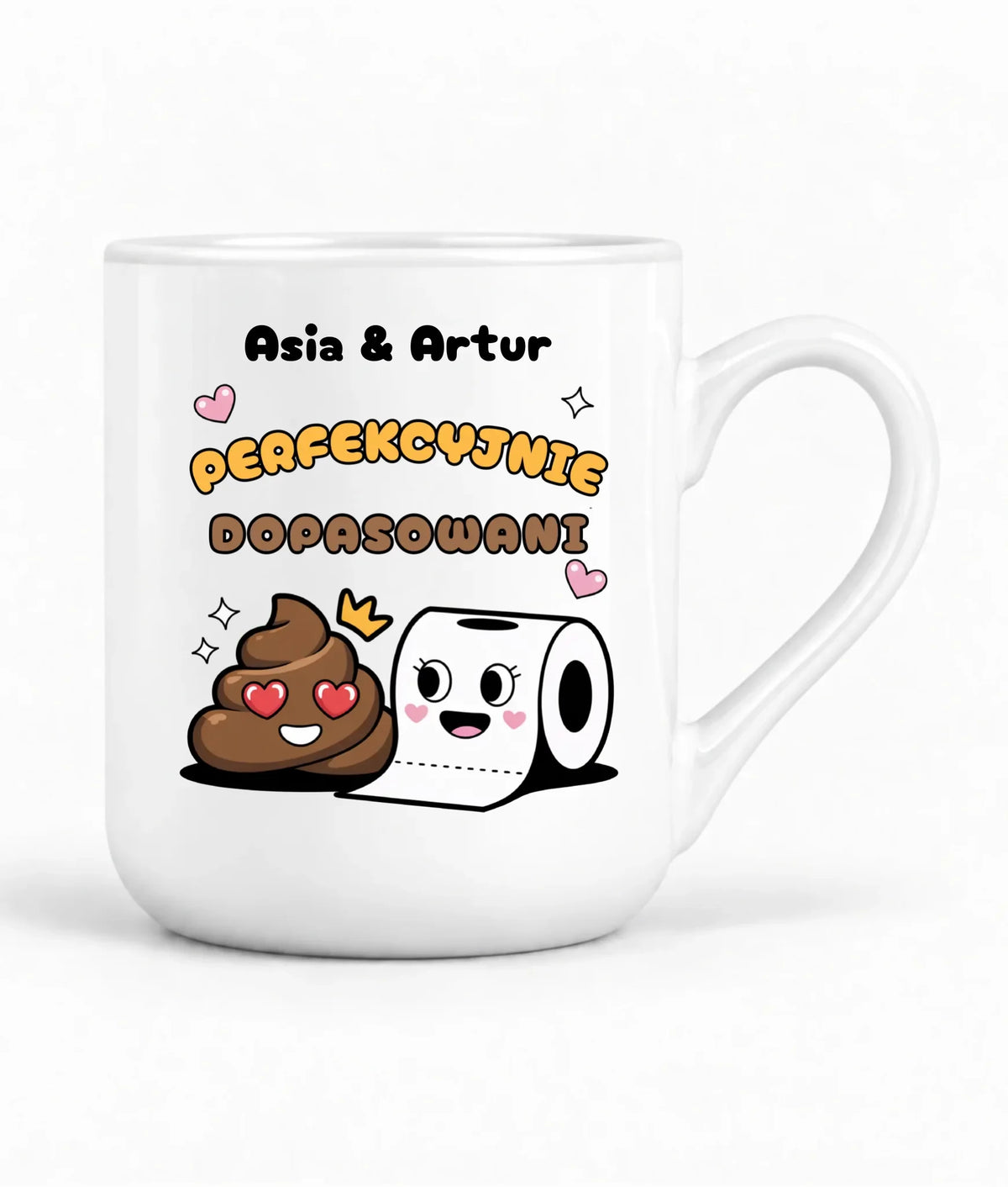 Kubek elegant dla par - Perfekcyjnie dopasowani - personalizowany W81