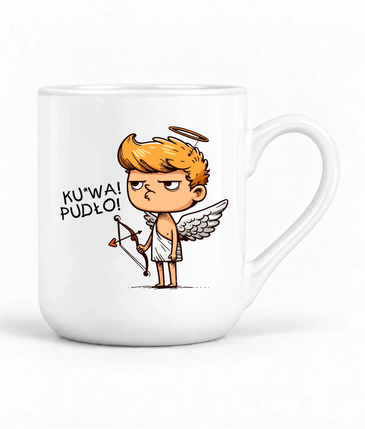 Kubek elegant - Aniołek z łukiem ku*wa pudło - bez cenzury W56