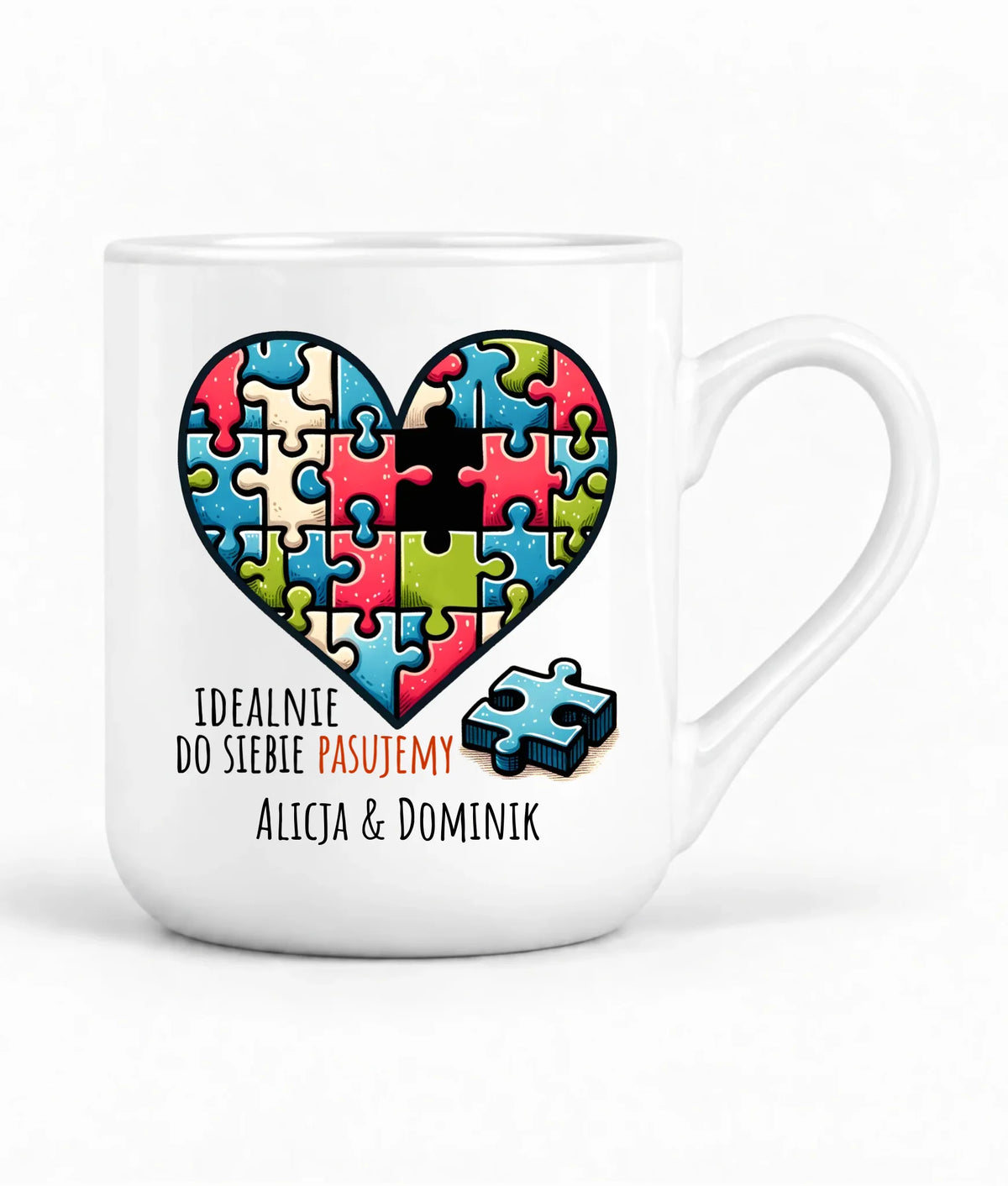 Kubek elegant dla par - Idealnie do siebie pasujemy - personalizowany W44