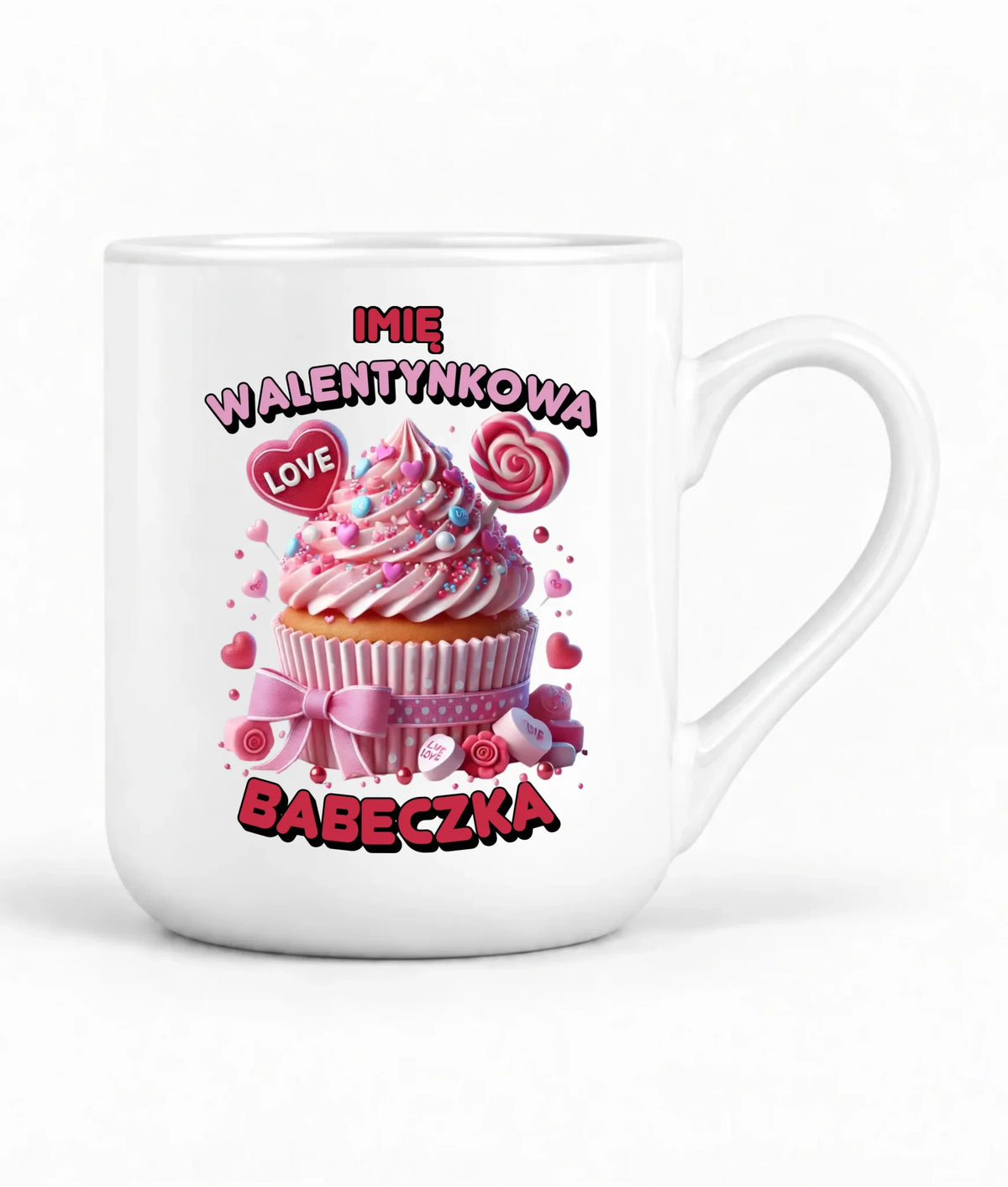 Kubek elegant na Walentynki - Walentynkowa Babeczka - personalizowany W21