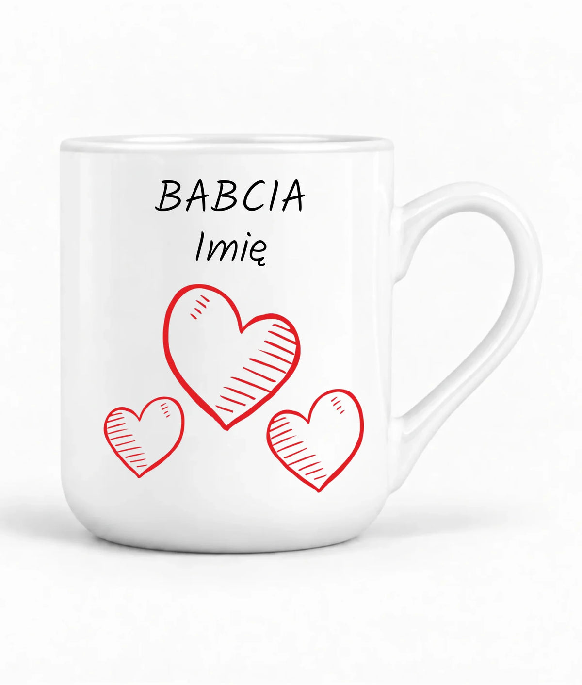 Kubek elegant dla babci - Serca - personalizowany B01
