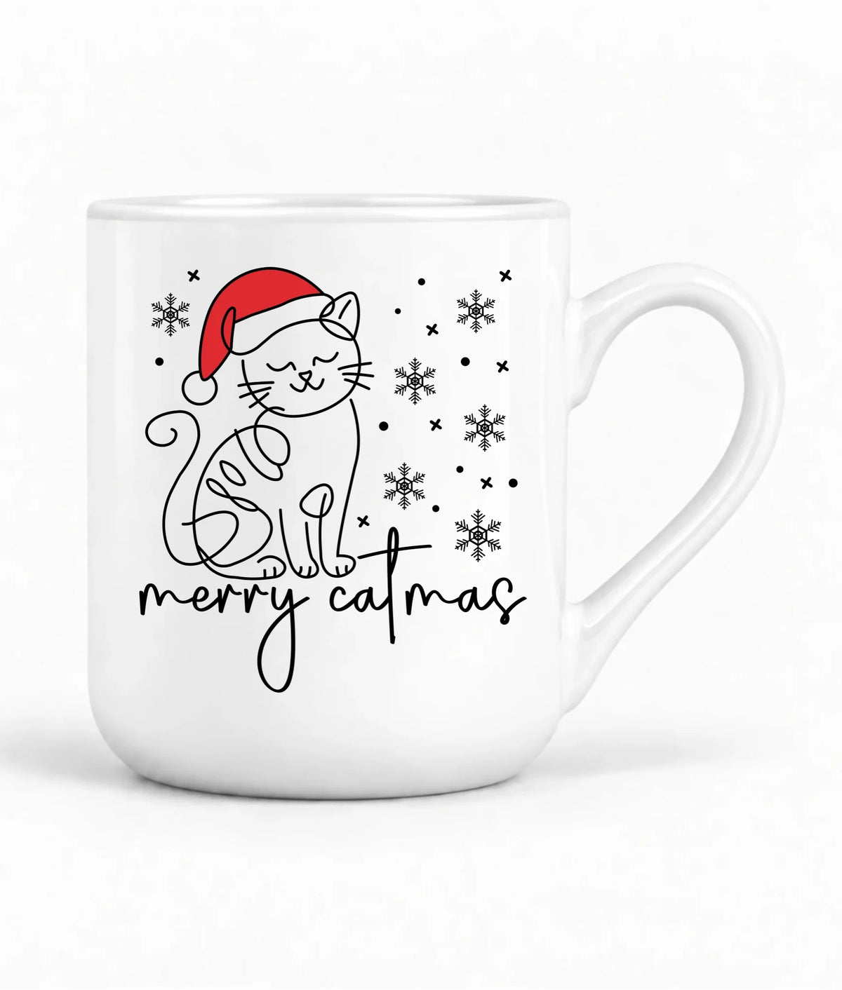 Kubek elegant świąteczny - prezent dla kociary - Merry catmas BN151
