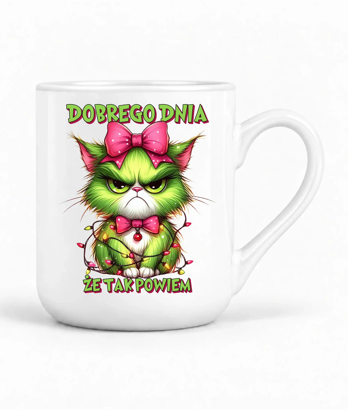 Kubek elegant świąteczny - prezent dla niej - Grinch dobrego dnia, że tak powiem BN153