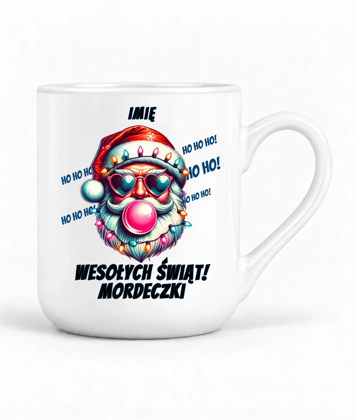 Kubek elegant świąteczny - Mikołaj Wesołych Świąt Mordeczki - personalizowany BN17