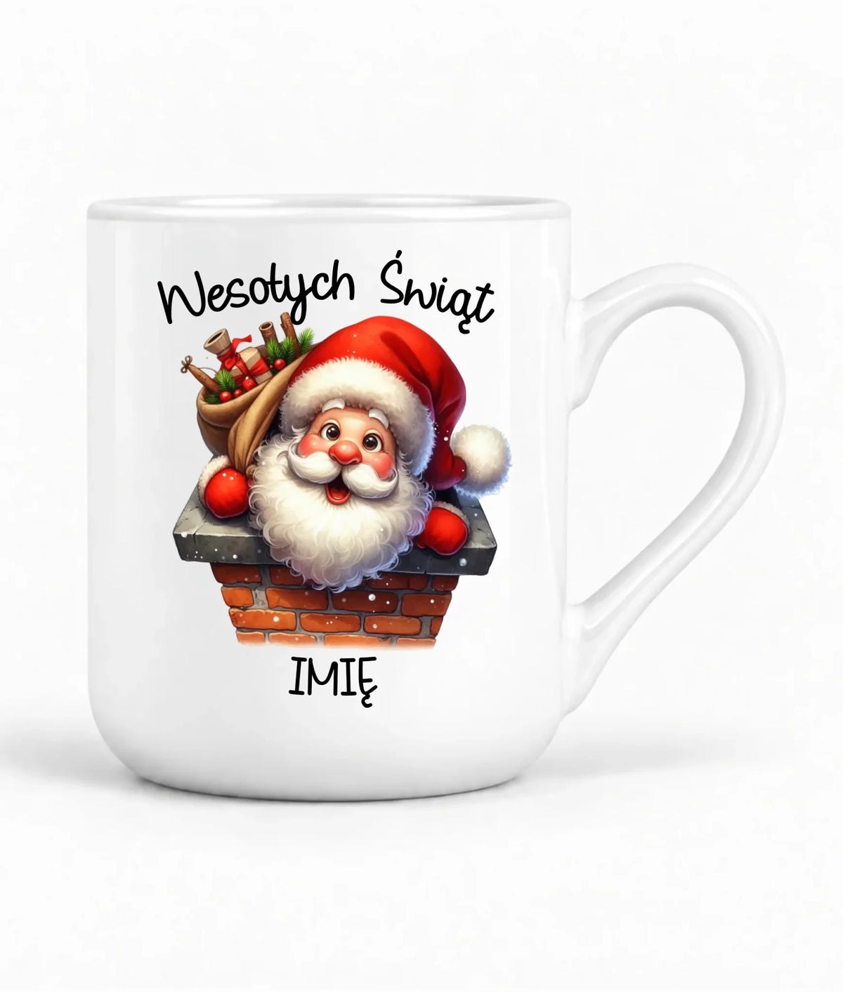 Kubek elegant świąteczny - prezent na Mikołajki Mikołaj - personalizowany BN08