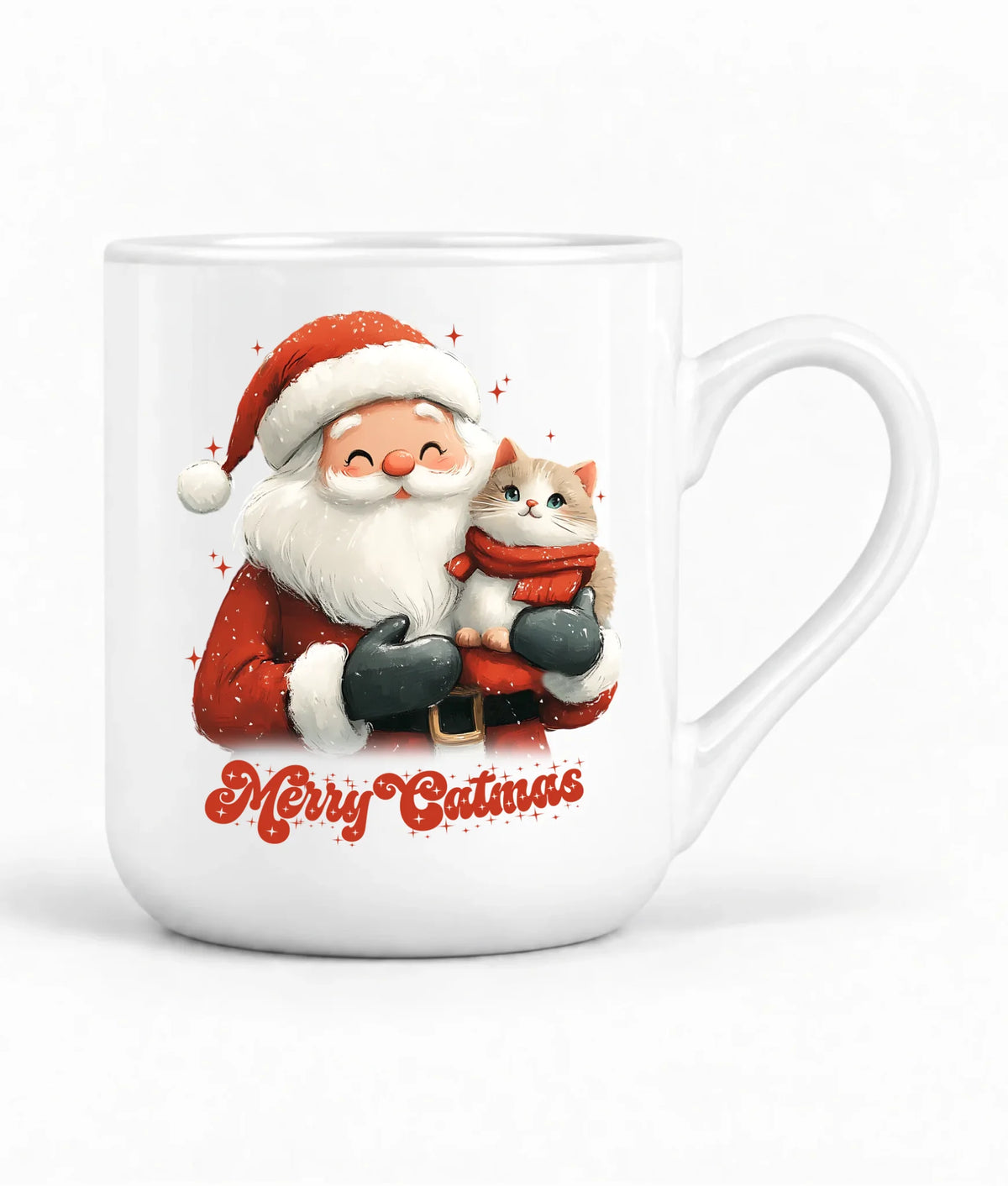 Kubek elegant świąteczny - prezent dla kociary - Merry Catmas BN38
