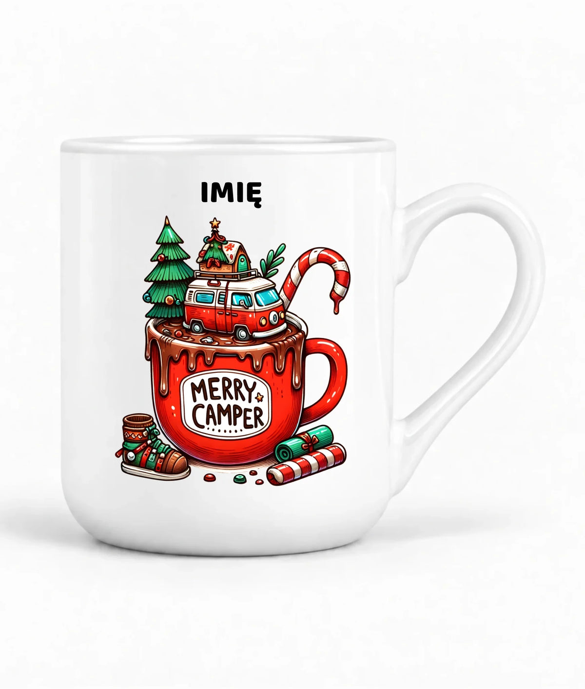 Kubek elegant świąteczny - Kamper Merry Camper - personalizowany BN43