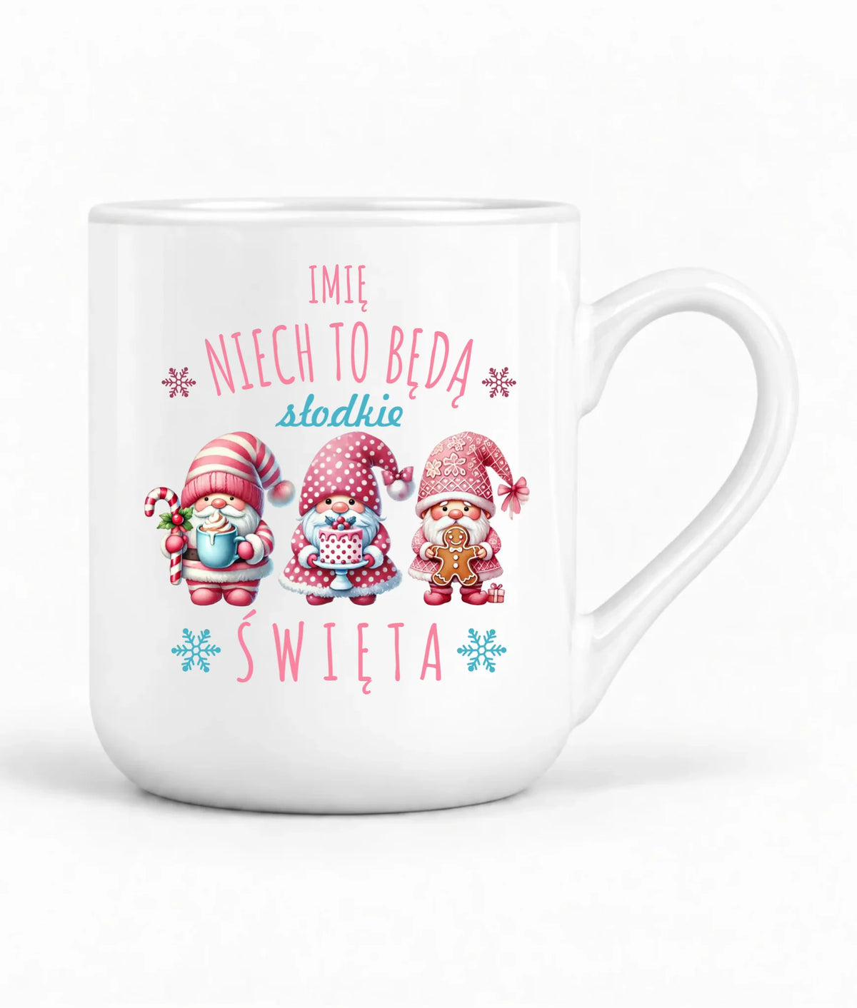 Kubek elegant świąteczny - Skrzaty Słodkie Święta - personalizowany BN57