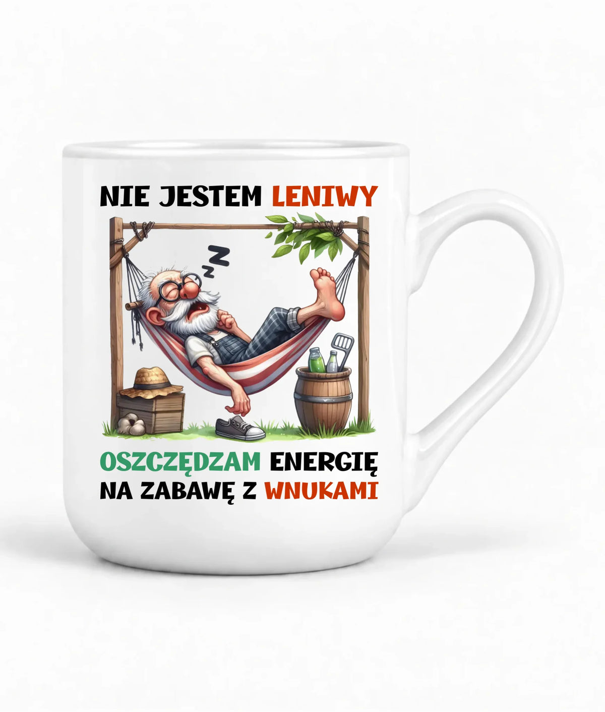 Kubek elegant dla dziadka - Nie jestem leniwy oszczędzam energię D39