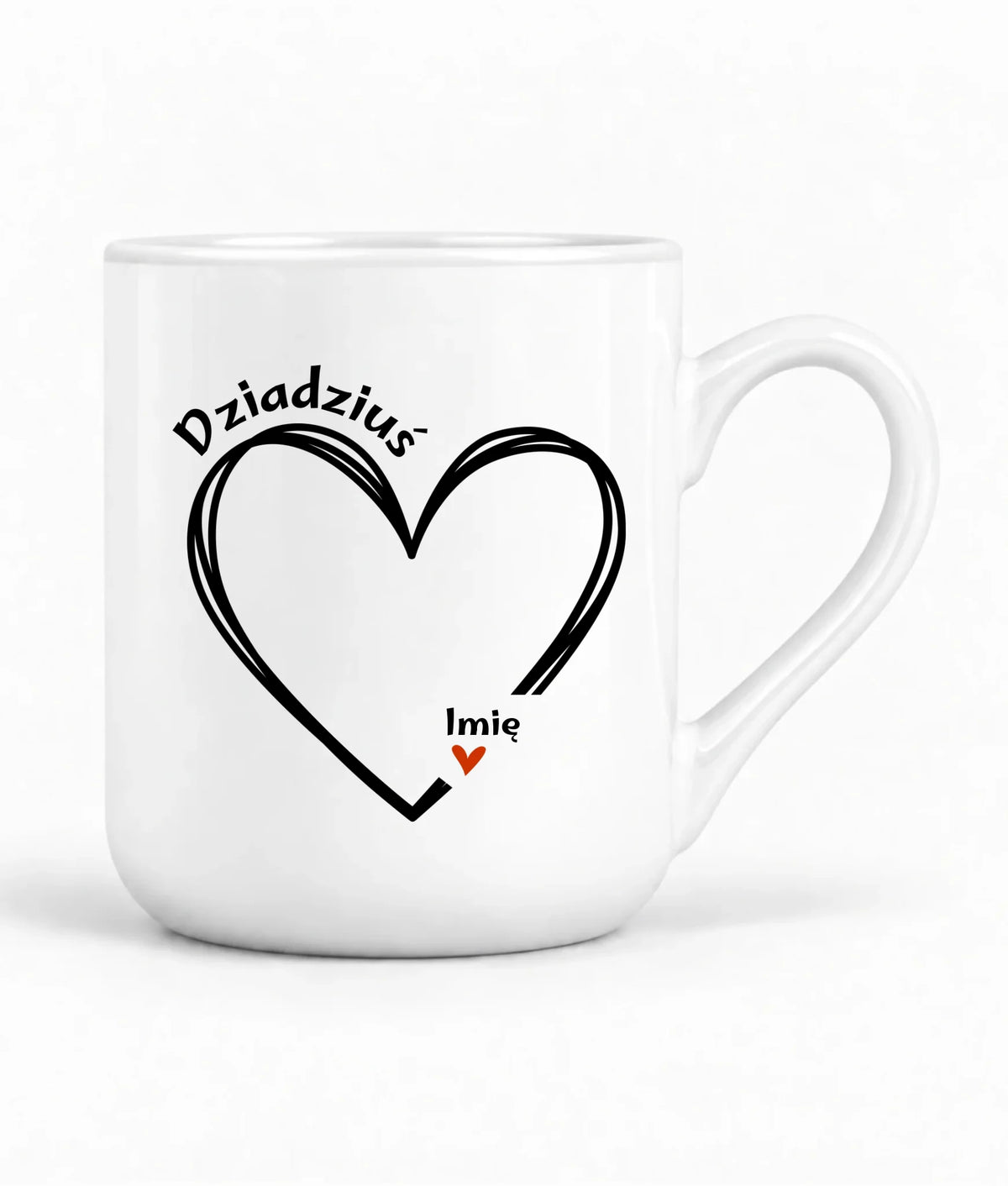 Kubek elegant dla dziadka - Serce z imionami wnuków 1-7 - personalizowany D26