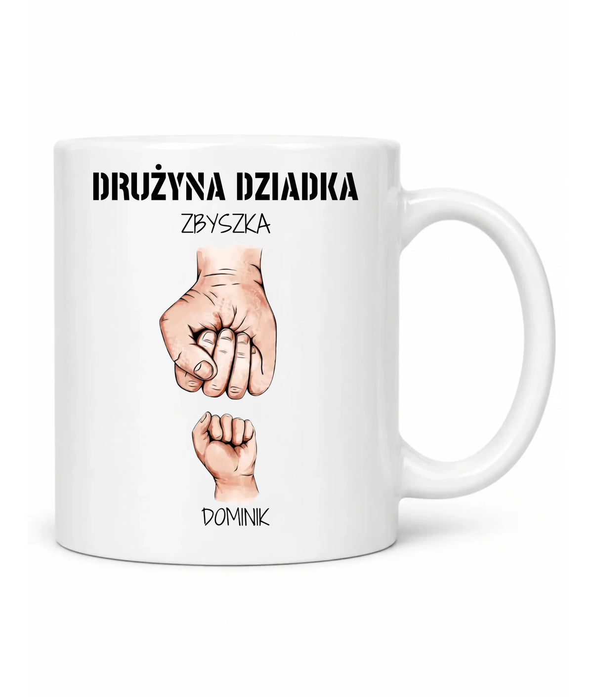 Kubek dla dziadka - Drużyna dziadka 1-6 imion wnuków - personalizowany D07