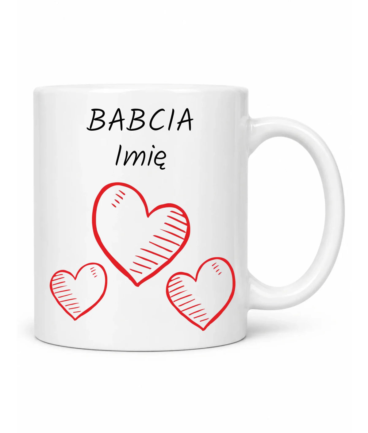 Kubek dla babci - Serca - personalizowany B01
