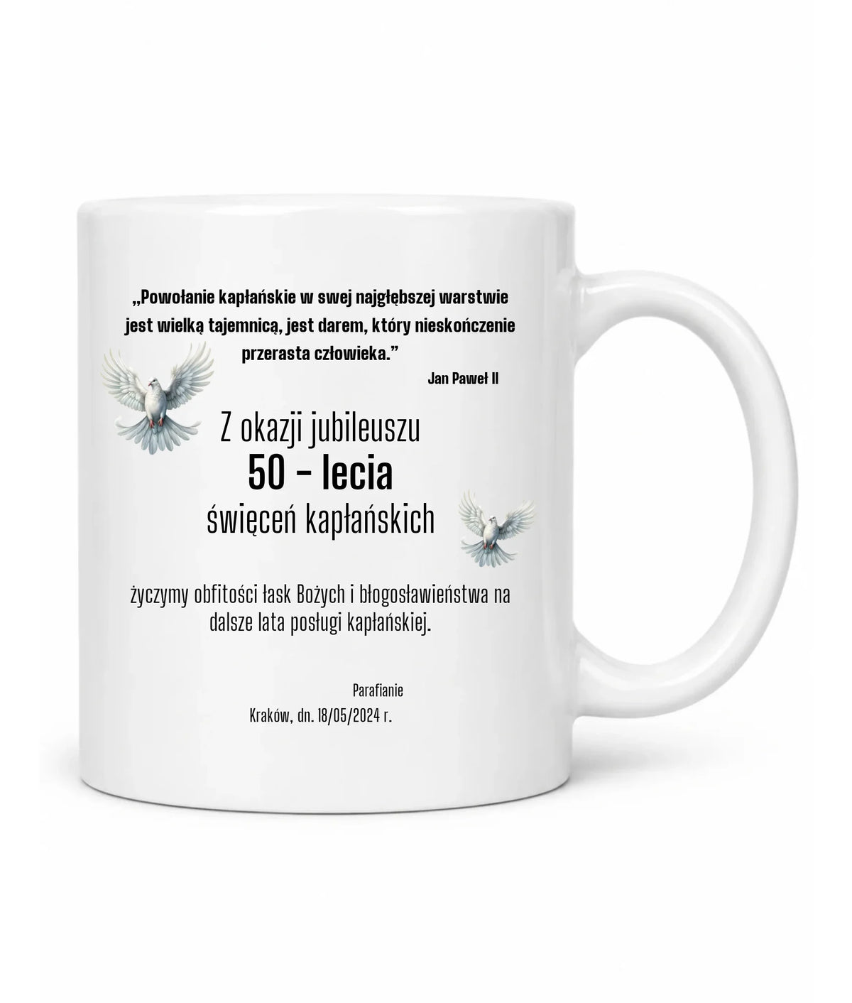 Kubek - Prezent dla księdza na jubileusz kapłaństwa - personalizowany DU04