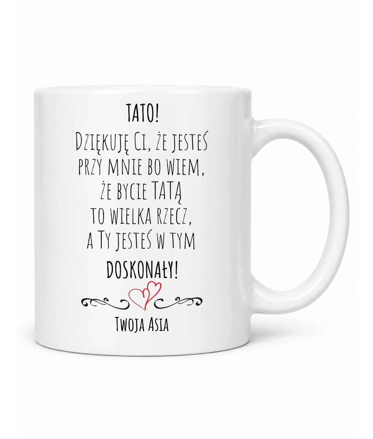 Kubek dla taty z podziękowaniem - Tato jesteś doskonały - personalizowany DT19